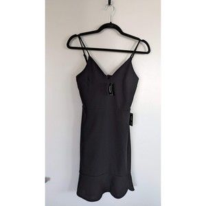NEW Express Black Ruffle Cami Fit and Flare Dress, New with Tag, XS